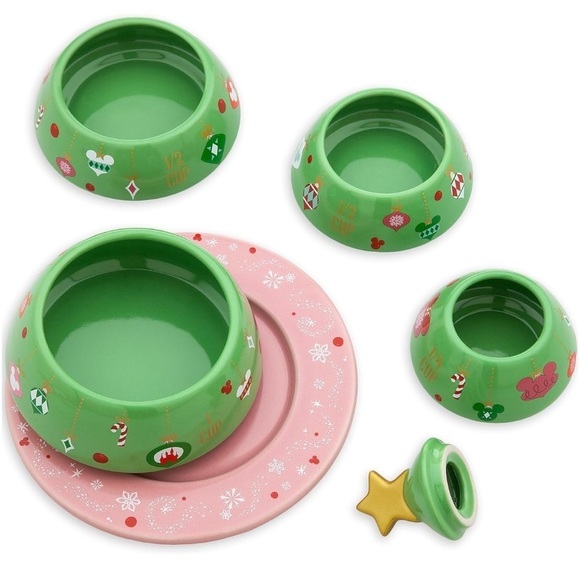 Mickey and Minnie Mouse Icon Holiday Ceramic Measuring Cup Set - Picture 3 of 3